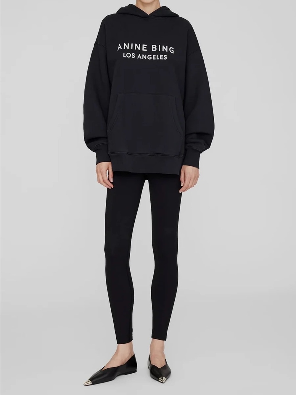 Anine Bing Black Alto Hoodie Sweatshirt